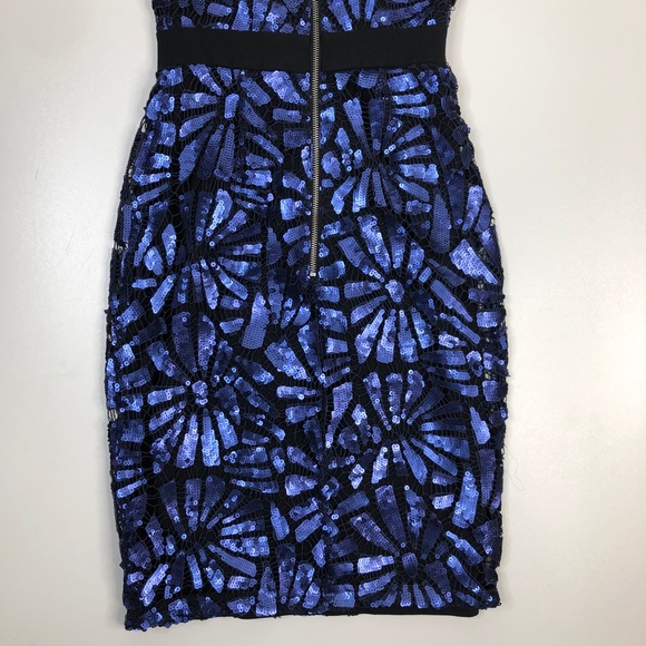 LIPSY VIP UK Blue Sequin Knee Length Dress - Picture 7 of 8